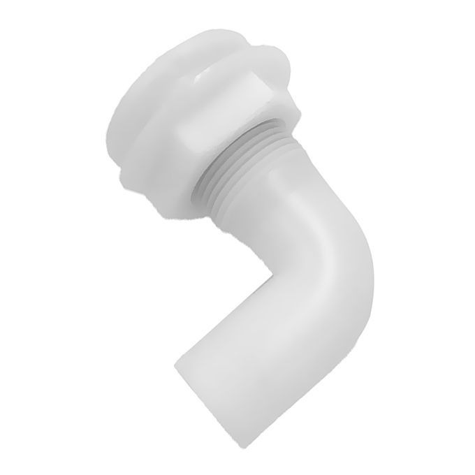 1 White Nylon Plastic ThruHull Bilge Pump Hose 90 Ddgree Fits For