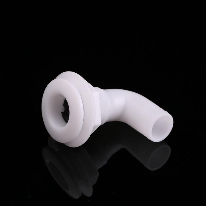 1 White Nylon Plastic ThruHull Bilge Pump Hose 90 Ddgree Fits For