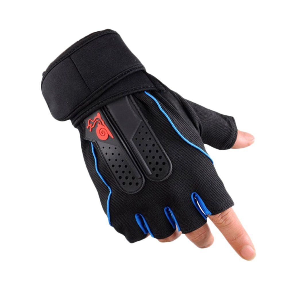 Work Gloves Fitness Exercise Training Gym Gloves Half Finger Weightlifting Gloves Multifunction For Men Women  Blue XL