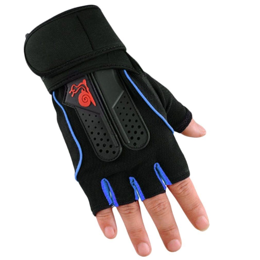 Work Gloves Fitness Exercise Training Gym Gloves Half Finger Weightlifting Gloves Multifunction For Men Women  Blue XL