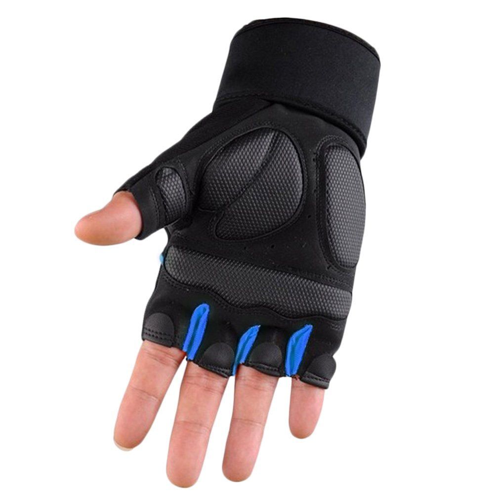 Work Gloves Fitness Exercise Training Gym Gloves Half Finger Weightlifting Gloves Multifunction For Men Women  Blue XL