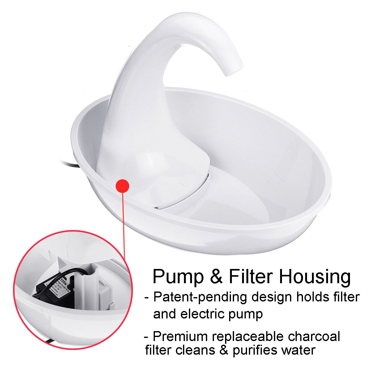 2.36L Pet Cat Dog Drinking Water Fountain Automatic Electric Dispenser