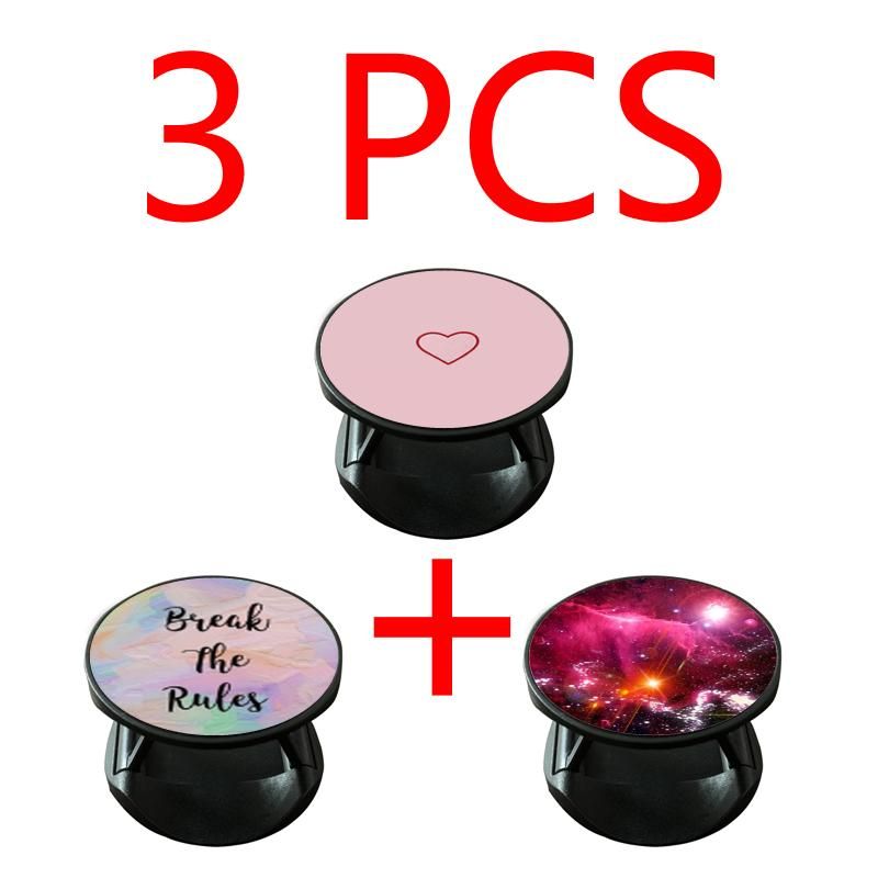 Black Phone Holder Rotatable Round Bracket Anti_Fall Lazy Finger Ring Mobile Phone Stand For IPhone