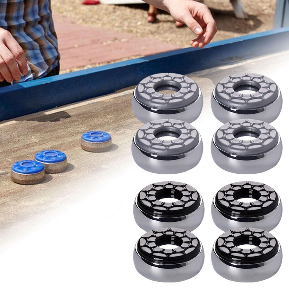 8Pcs Portable Shuffleboard Pucks Replacements For Kids