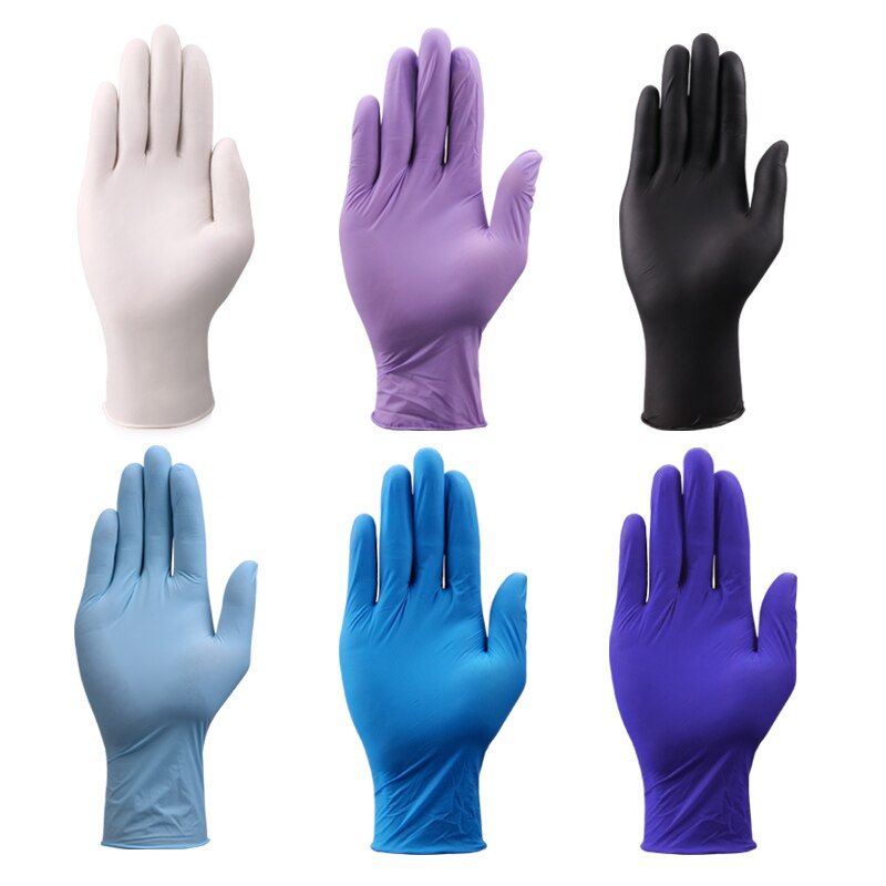 Nitrigloves 100 Pcs Black Food Household Cleaning Washing Latex-free Disposab100% NitriGlove Mechanic Safety Gloves Dark Blue S