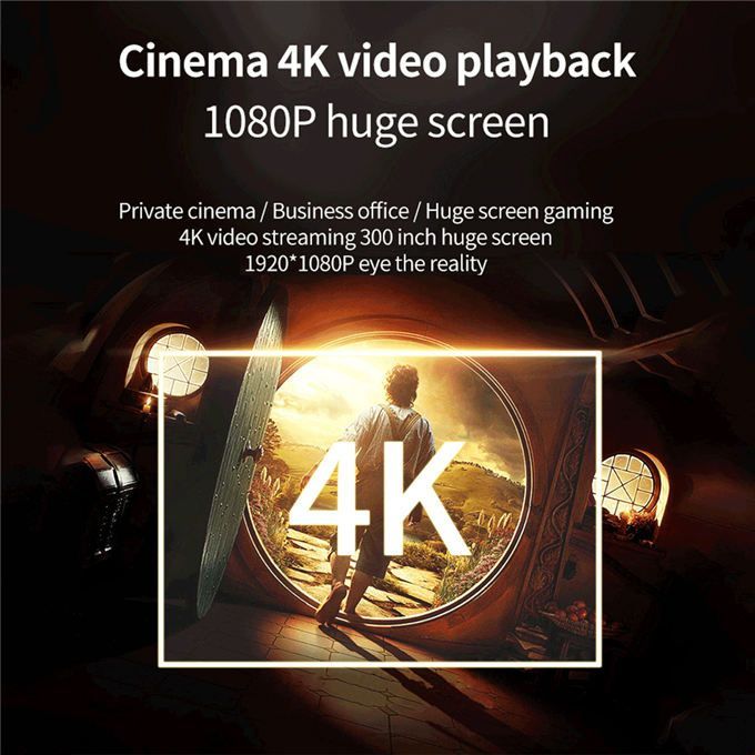 Max 150 "HD Large Screen TV Projector 4K Android Wifi BT Beamer For Home Theater Cinema
