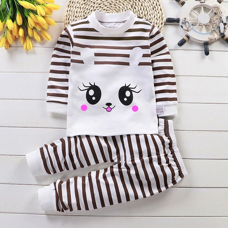 2pcs Baby Pajamas Unisex Kids Clothing Sets
