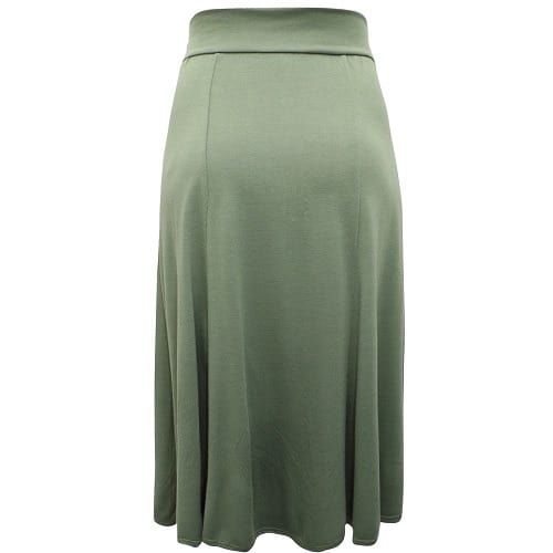 Khaki Panelled Jersey Skirt