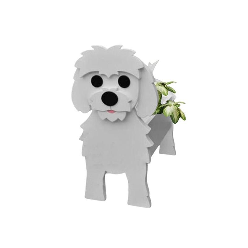 DIY Dog Planter Flower Pot Plastic Flower Planter Bulldog Poodle Corgi Yorkshire Garden Pots Home Decor Terrier Havanese Vase