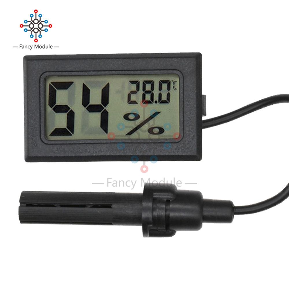 Mini LCD Digital Thermometer Hygrometer Temperature Indoor Convenient Temperature Sensor Humidity Meter Gauge Instruments Cable