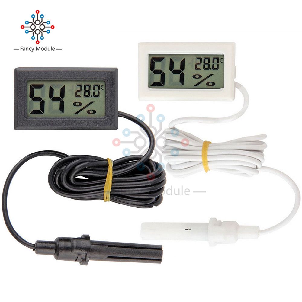 Mini LCD Digital Thermometer Hygrometer Temperature Indoor Convenient Temperature Sensor Humidity Meter Gauge Instruments Cable