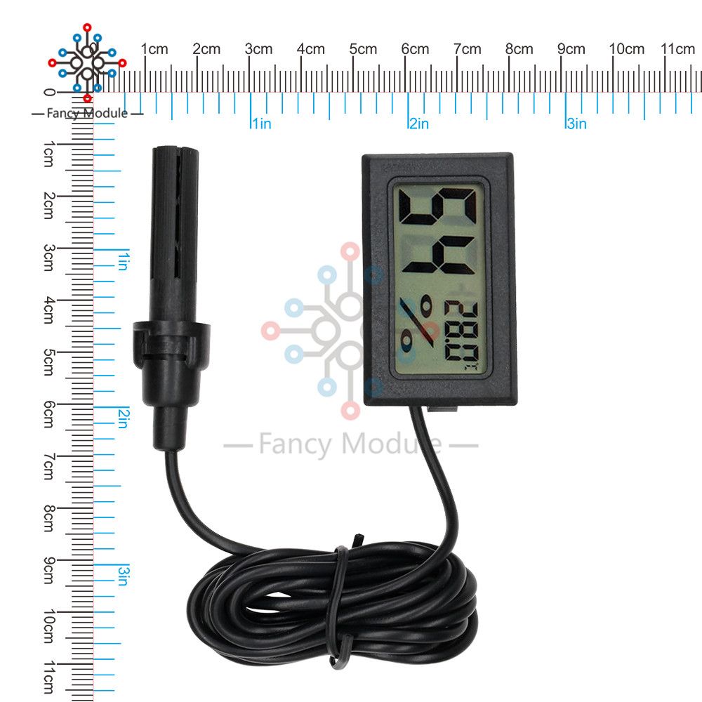 Mini LCD Digital Thermometer Hygrometer Temperature Indoor Convenient Temperature Sensor Humidity Meter Gauge Instruments Cable