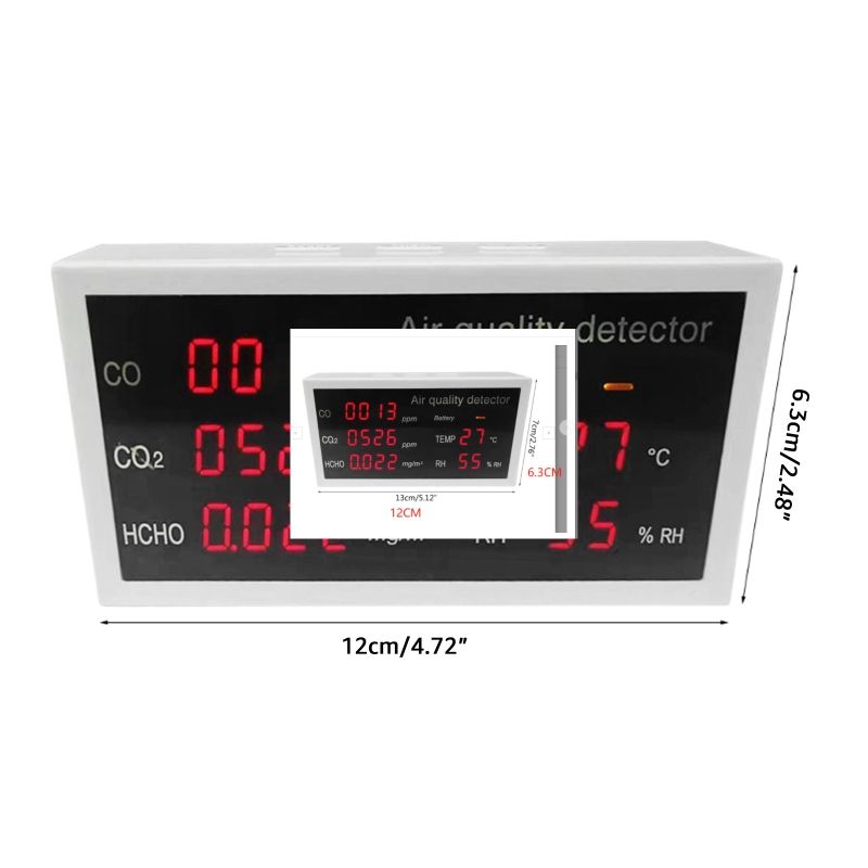 Air Quality Detector Monitor Accurate Tester With CO CO2 HCHO AQI TVOC Sensor Multifunctional Air Gas Detector Real Time