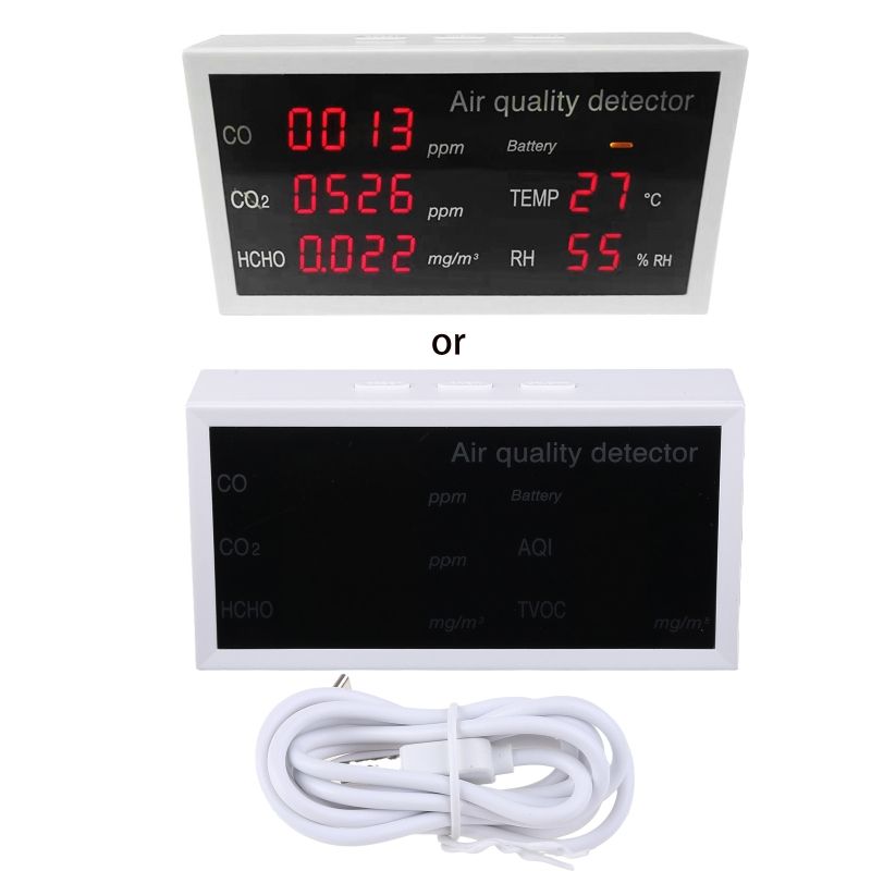 Air Quality Detector Monitor Accurate Tester With CO CO2 HCHO AQI TVOC Sensor Multifunctional Air Gas Detector Real Time