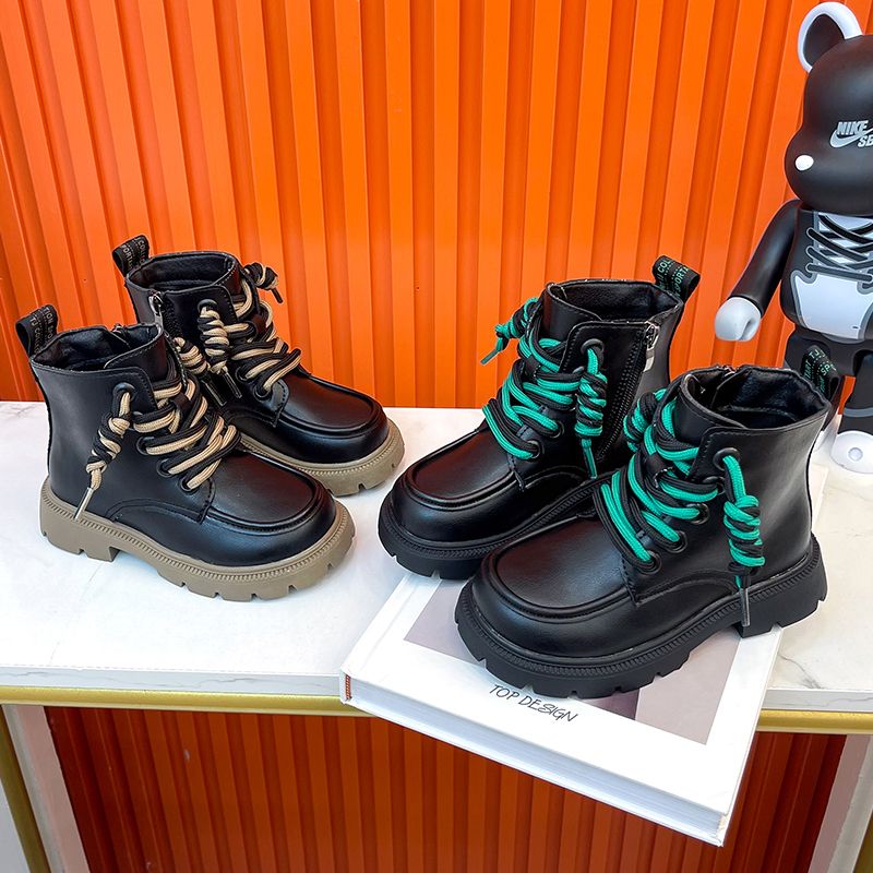 Boys And Girls Casual Trendy Martin Boots-Black