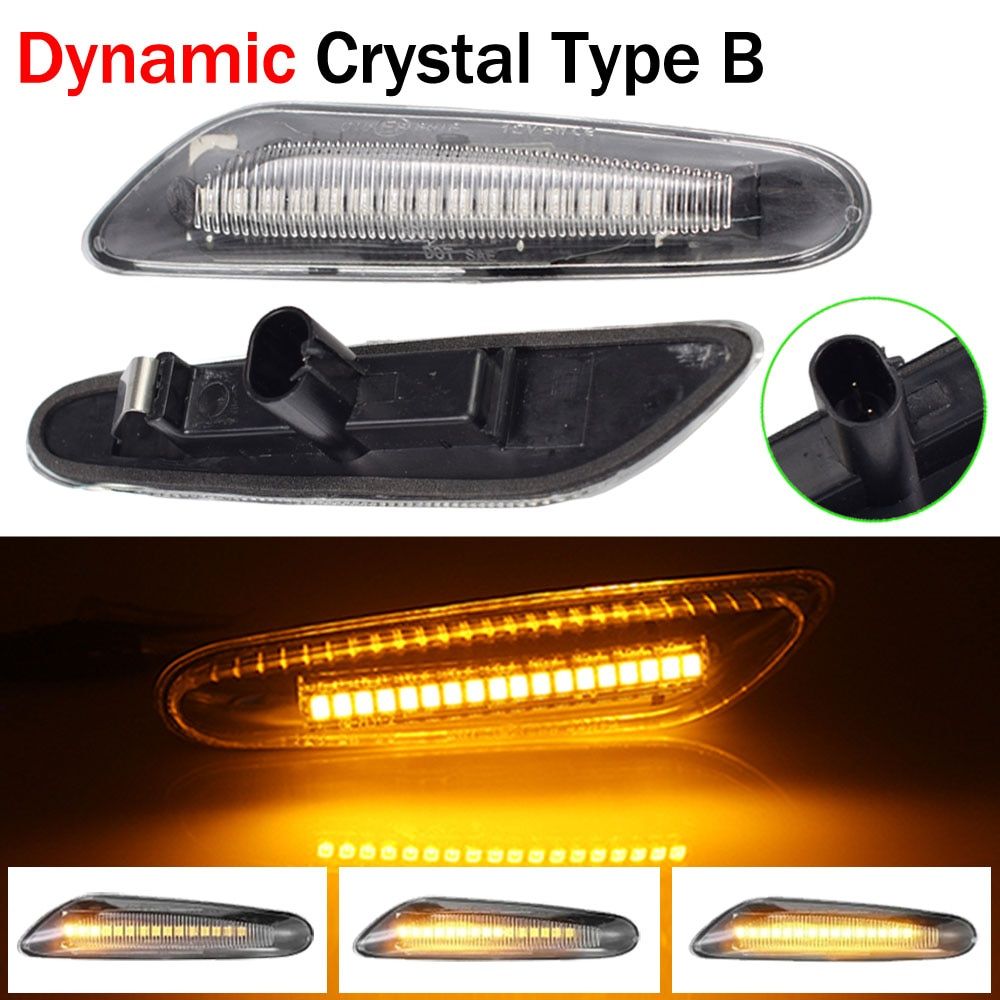 2pcs Smoke LED Side Marker Light Flowing Water Indicator Turn Signal Lights For BMW E90 E91 E92 E93