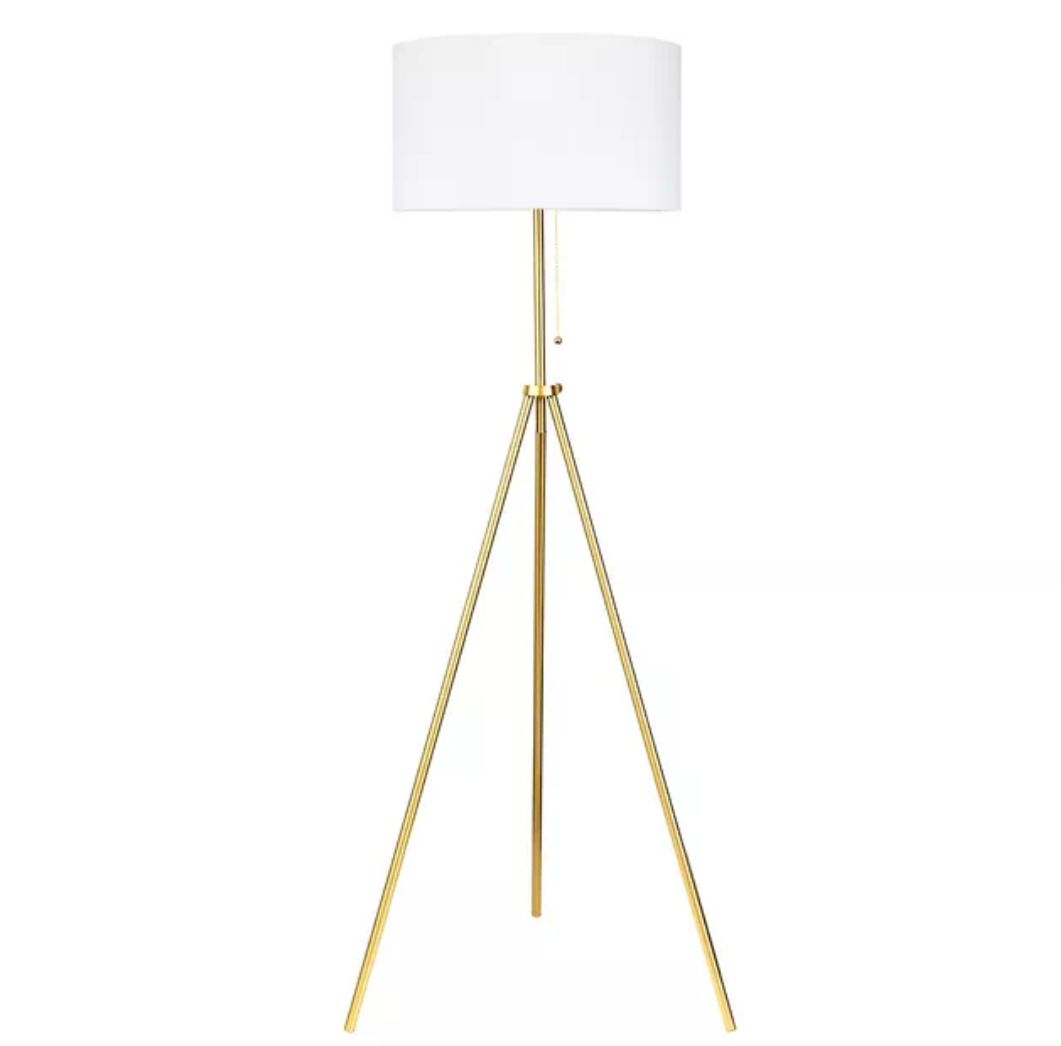 3 LEG Tripod Floor Lamp CHROME - CREME