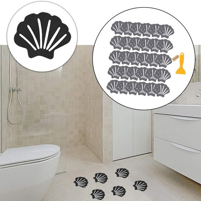 30 Pieces Non Slip Stickers With Scraper Anti Skid For Slippery Gray
