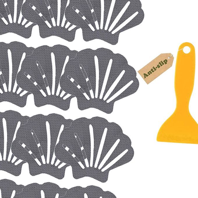 30 Pieces Non Slip Stickers With Scraper Anti Skid For Slippery Gray