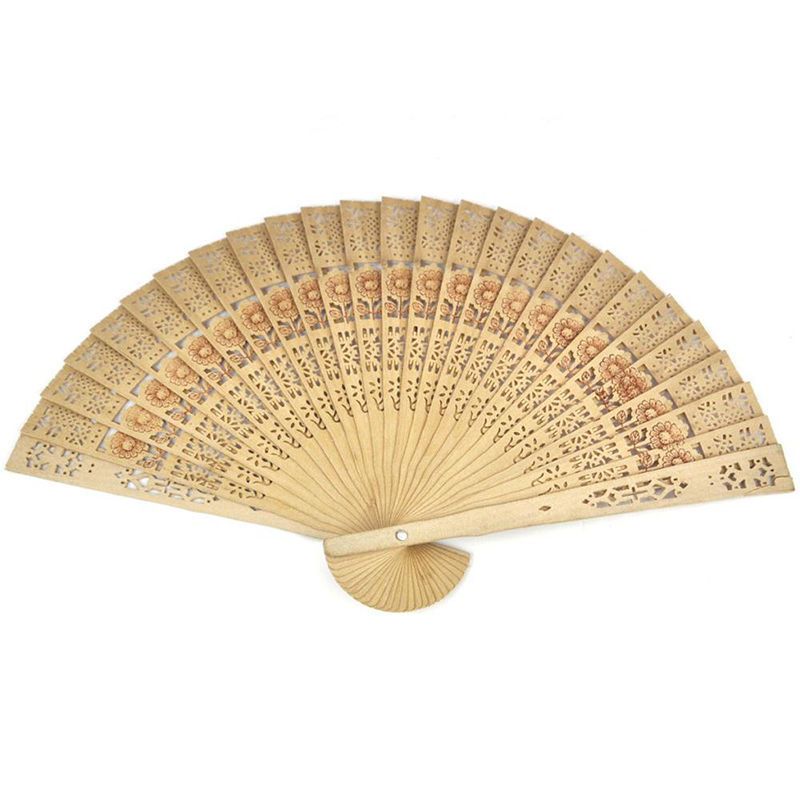 Home Original Fiestas Wooden Bamboo Japanese Pocket Chinese Decoracion Fan Decor Fan Folding 1PCS Flower For Hand