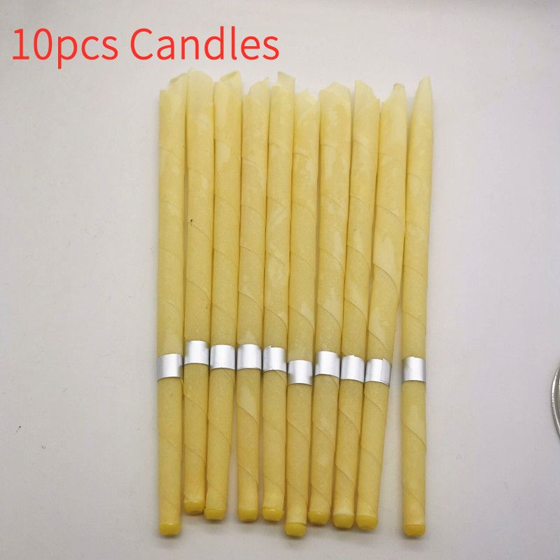 10pcs Ear Candles Ear Wax Clean Removal Natural Beeswax Propolis Indiana Therapy Fragrance Candling Cone Candle Relaxation
