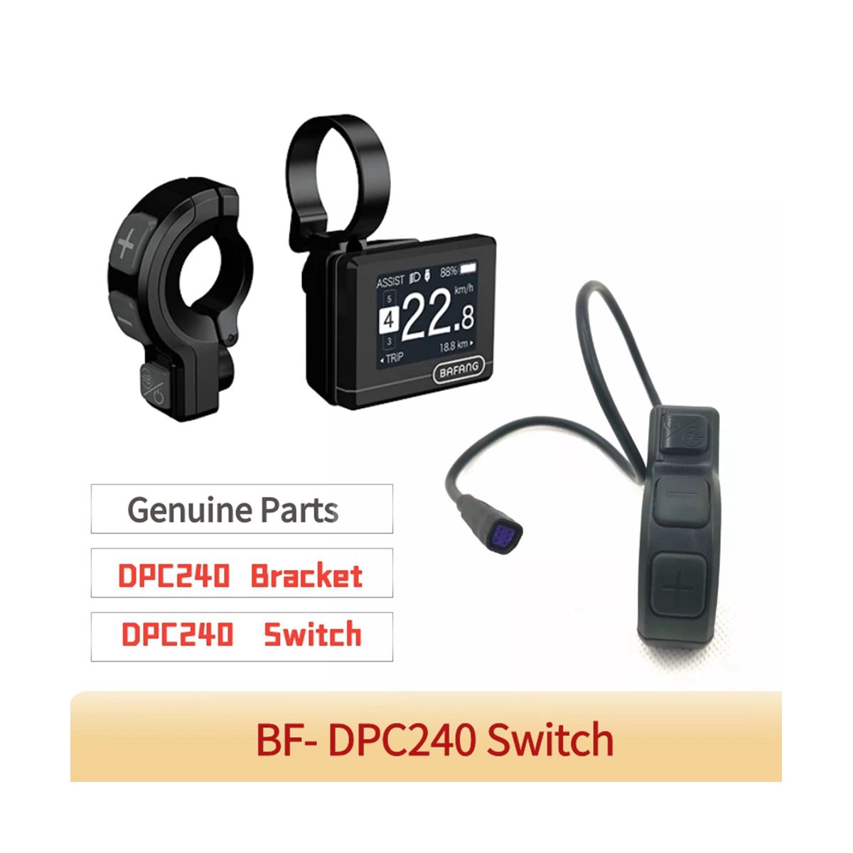 For Bafang Mid Motor for DPC240 DPC241 Display on Switch Display onA