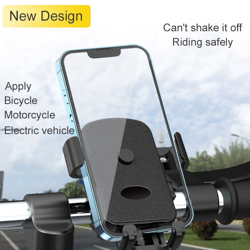 Black electric vehicle motorcycle phone bracket cycling bike phone riding holder - handlebar style