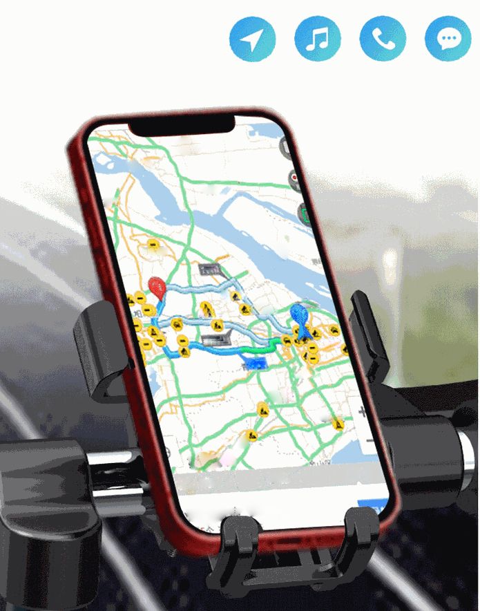Black electric vehicle motorcycle phone bracket cycling bike phone riding holder - handlebar style