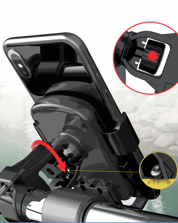 Black electric vehicle motorcycle phone bracket cycling bike phone riding holder - handlebar style