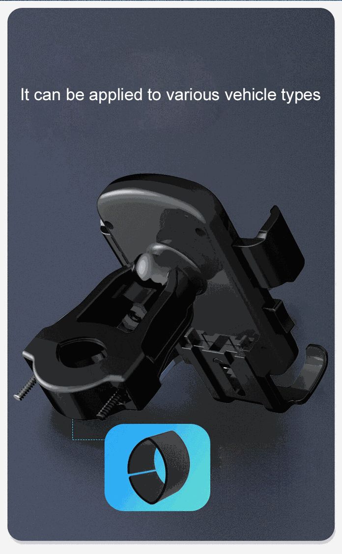 Black electric vehicle motorcycle phone bracket cycling bike phone riding holder - handlebar style