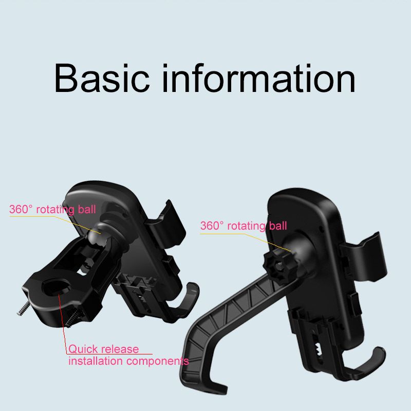 Black electric vehicle motorcycle phone bracket cycling bike phone riding holder - handlebar style