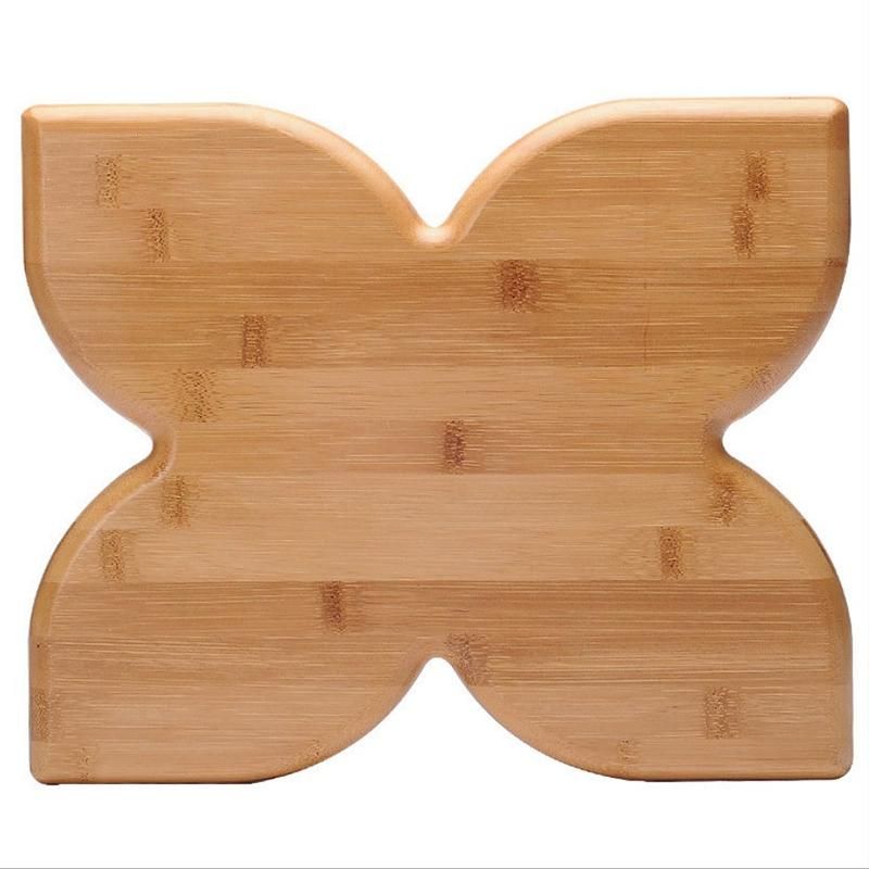 Bamboo Candy Board Fruit Nut Bowl Plate Flower Shaped Snack