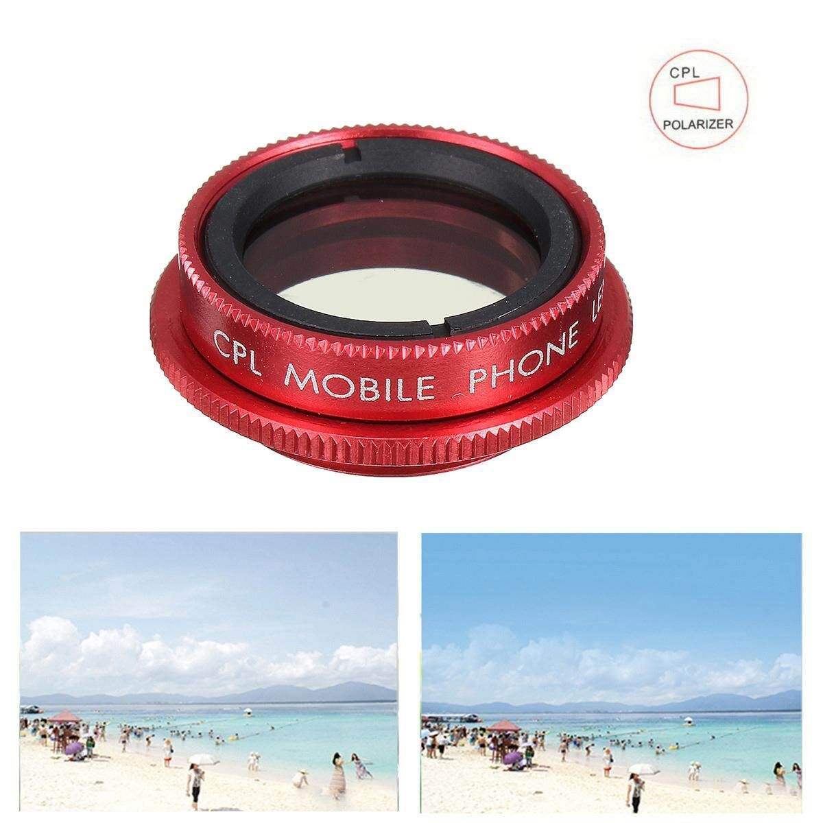8-in-1 Super Fisheye With Wide Angle Microphone Lens Kit For Universal Cell Phones Red