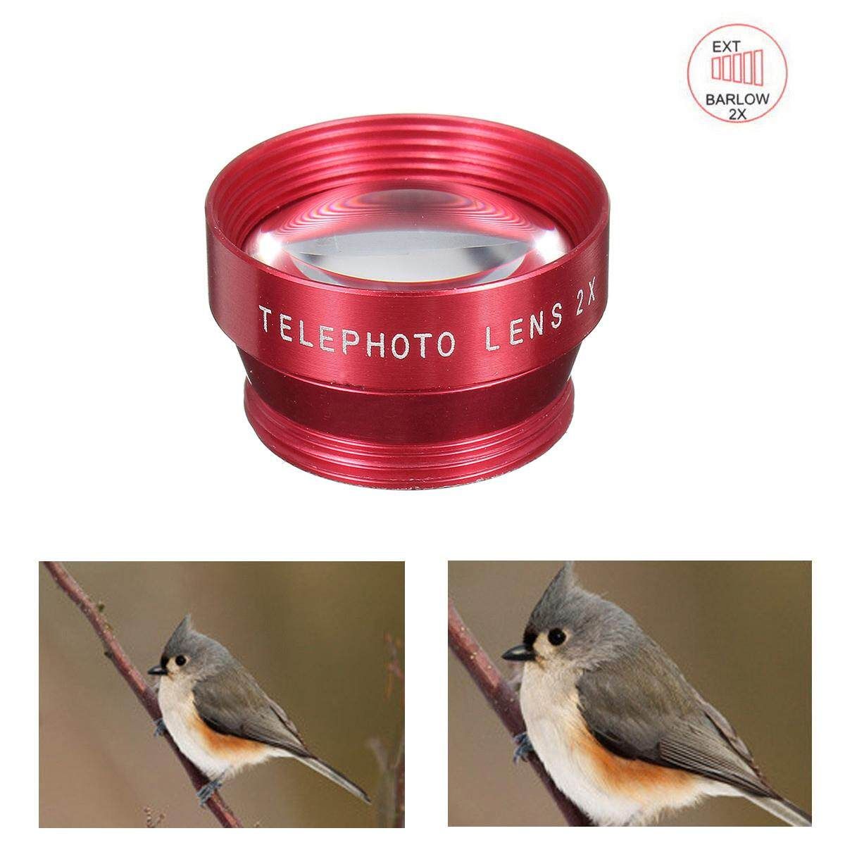 8-in-1 Super Fisheye With Wide Angle Microphone Lens Kit For Universal Cell Phones Red