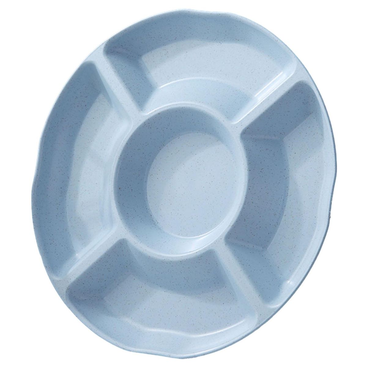 Food Grade Pp Plate Multi-compartment Round Snack Tray for Fruits Blue