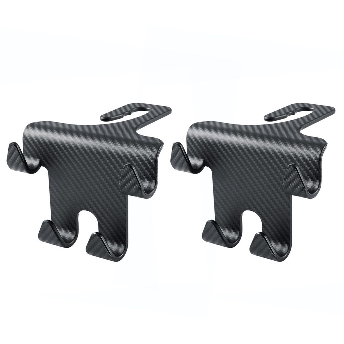 Headrest Mount Hook Carbon Fiber Car Headrest Hook for Auto Black