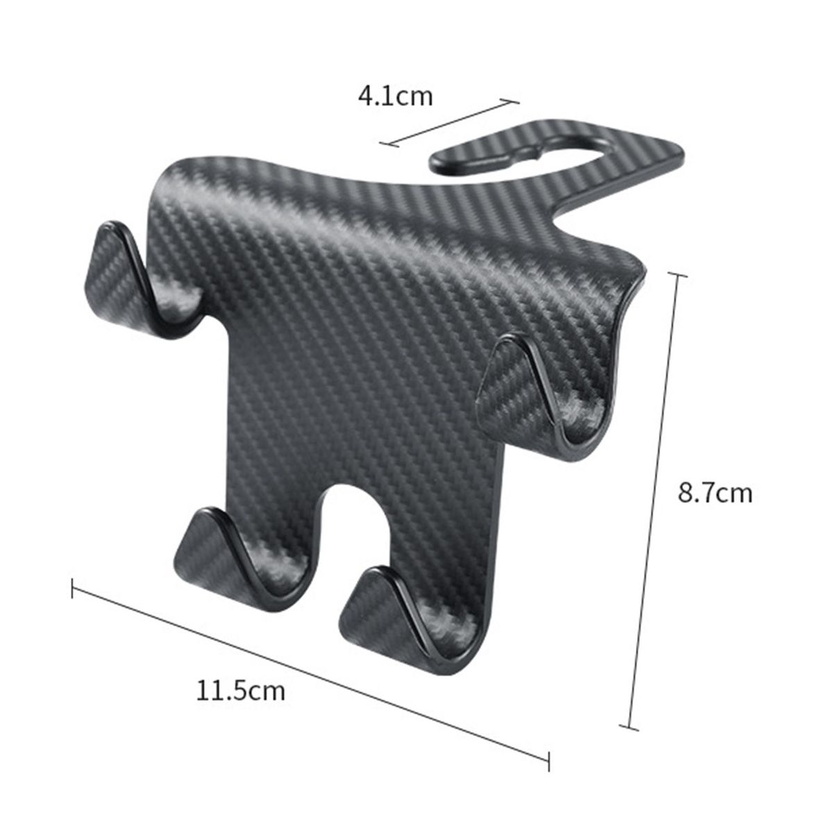 Headrest Mount Hook Carbon Fiber Car Headrest Hook for Auto Black