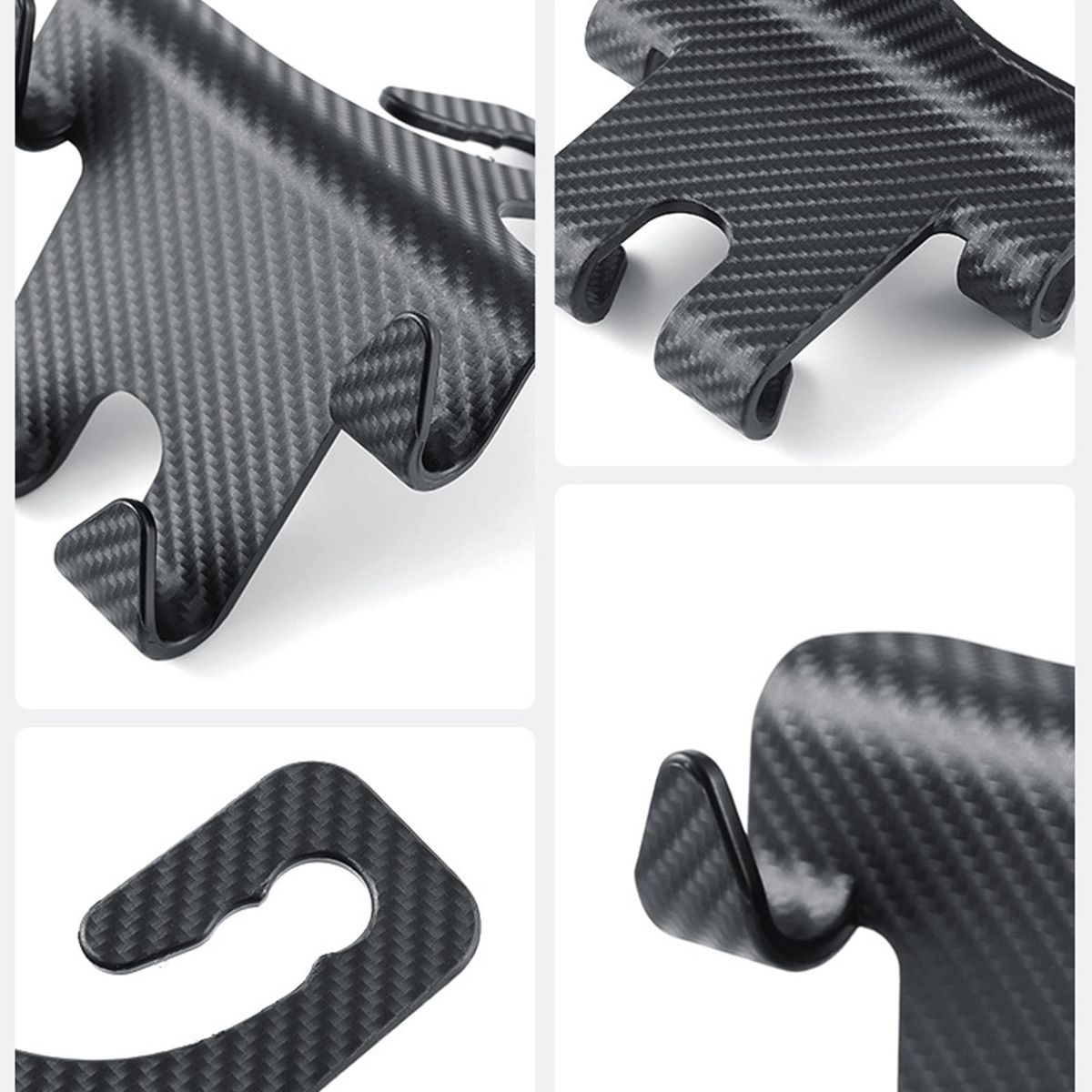 Headrest Mount Hook Carbon Fiber Car Headrest Hook for Auto Black