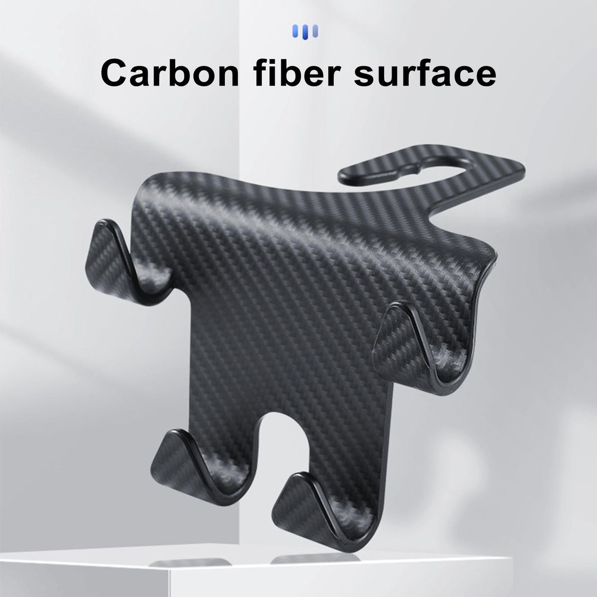 Headrest Mount Hook Carbon Fiber Car Headrest Hook for Auto Black