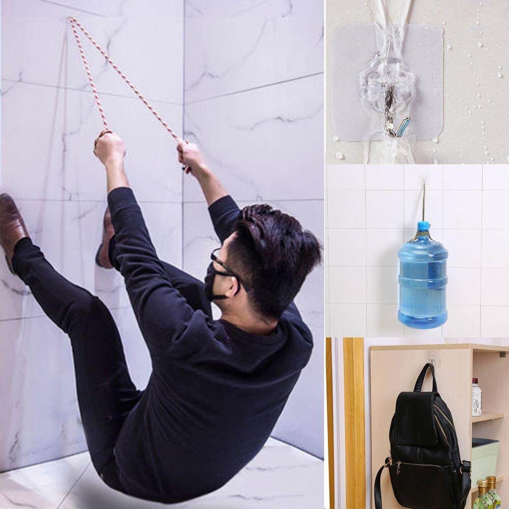 6PCs Strong Transparent Suction Cup Sucker Wall Hooks Hanger For Kitchen Bathroom Holder Accessories Wall Storage Hangers
