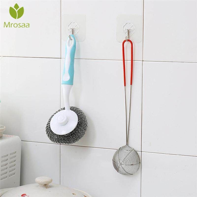 6PCs Strong Transparent Suction Cup Sucker Wall Hooks Hanger For Kitchen Bathroom Holder Accessories Wall Storage Hangers