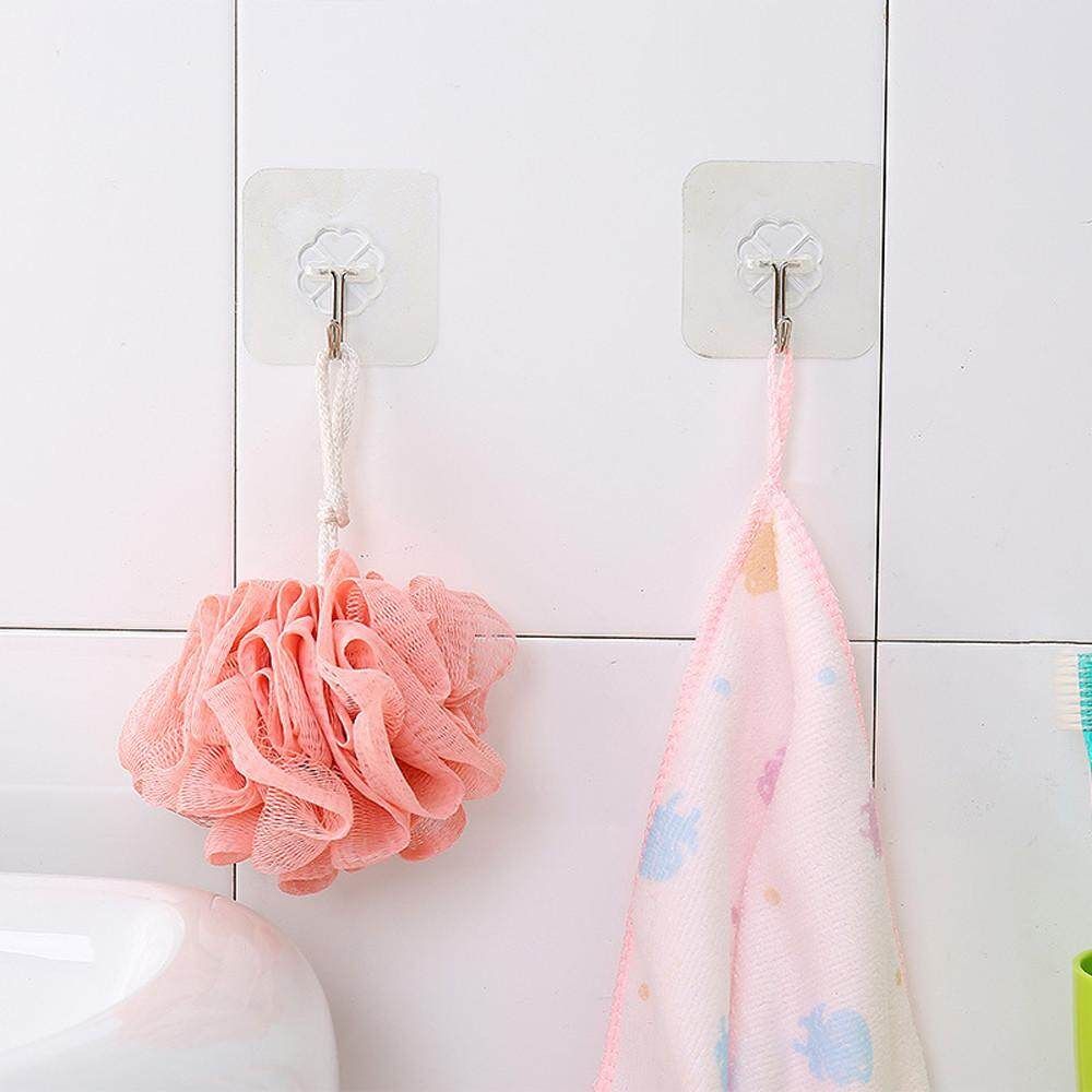 6PCs Strong Transparent Suction Cup Sucker Wall Hooks Hanger For Kitchen Bathroom Holder Accessories Wall Storage Hangers