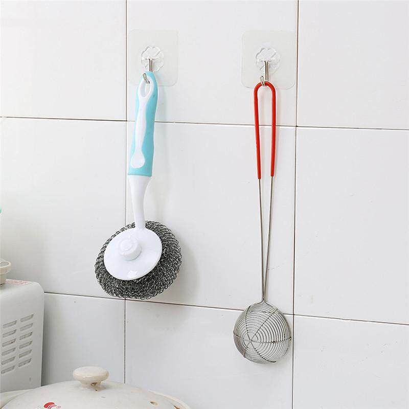 6PCs Strong Transparent Suction Cup Sucker Wall Hooks Hanger For Kitchen Bathroom Holder Accessories Wall Storage Hangers
