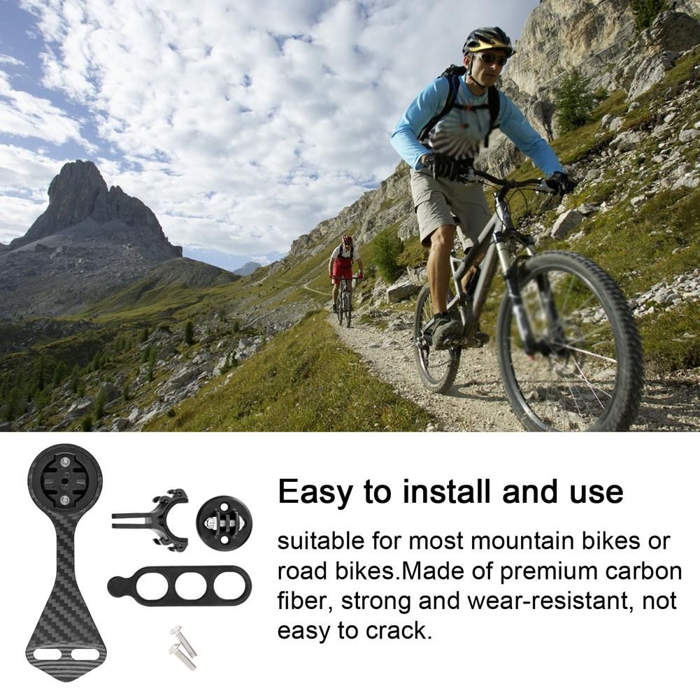 Bike Computer Mount Out Front Mount Carbon Fiber Bicycle Speedometer Bracket for Mountain Bike Road Bike Handlebar