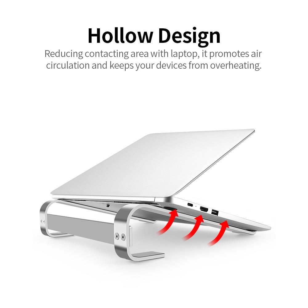 Thickened Aluminium Alloy Laptop Stand Universal Laptop Holder for 10-18in Laptops Hollow Design Stable Triangle Design, Silver