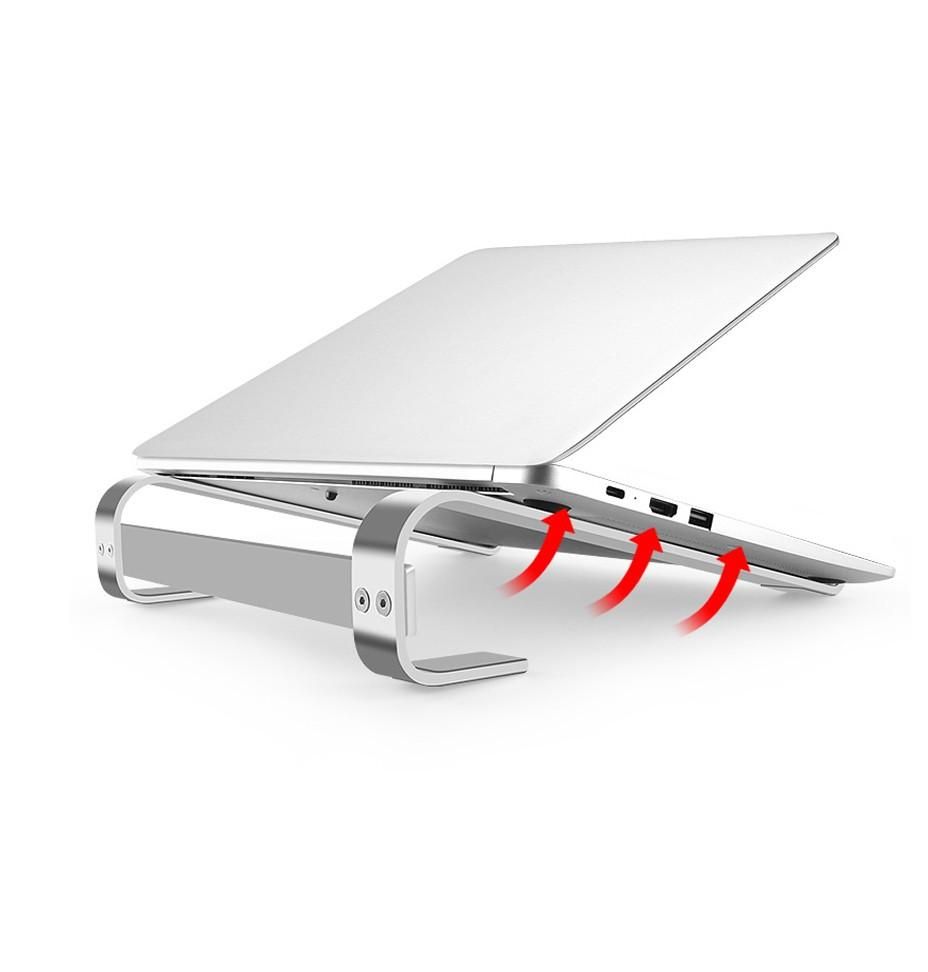 Thickened Aluminium Alloy Laptop Stand Universal Laptop Holder for 10-18in Laptops Hollow Design Stable Triangle Design, Silver