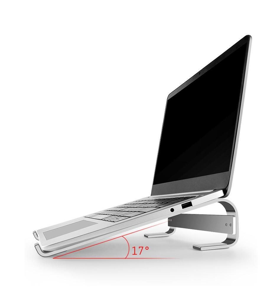 Thickened Aluminium Alloy Laptop Stand Universal Laptop Holder for 10-18in Laptops Hollow Design Stable Triangle Design, Silver