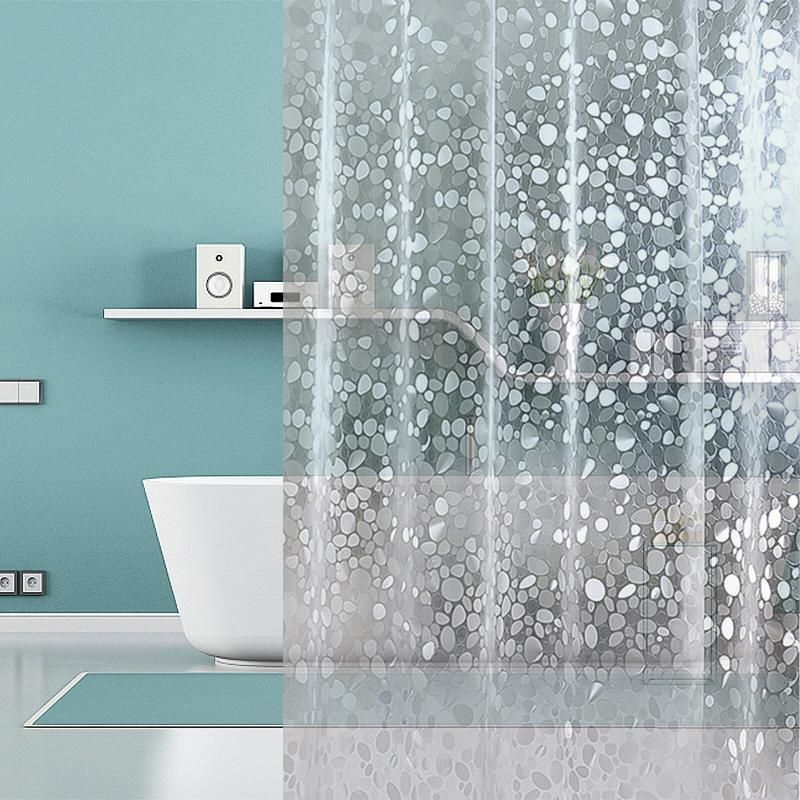 Waterproof PVC Plastic Shower Curtain Thicken Liner With Hoo