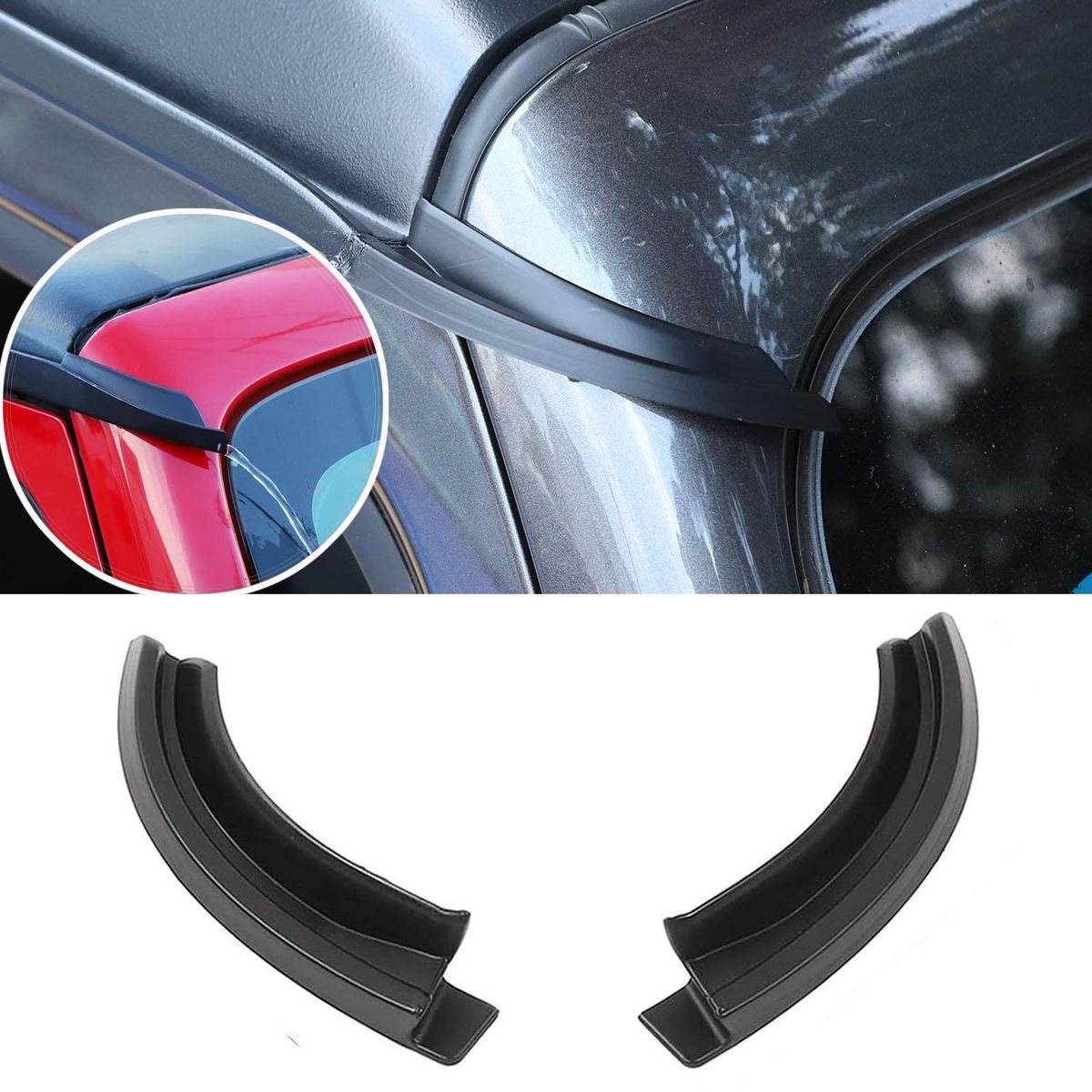 Hard-Top Roof Rainwater Guard ABS Diverters  Slot Gutter for   JK JL 2007-2017 2018-2023 Drip Rail Extension