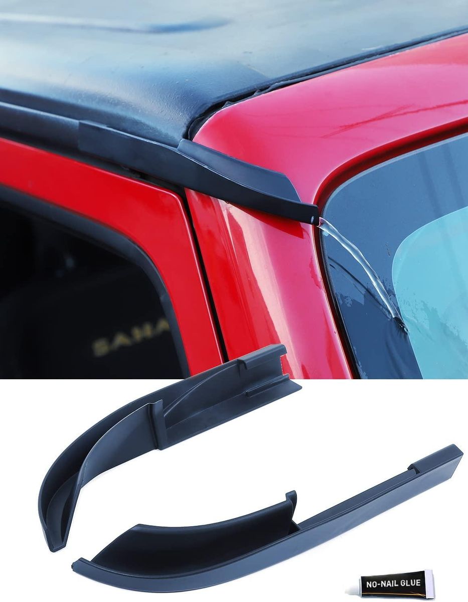 Hard-Top Roof Rainwater Guard ABS Diverters  Slot Gutter for   JK JL 2007-2017 2018-2023 Drip Rail Extension
